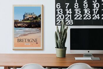 Panneau en bois voyage 20x30cm Bretagne France architecture 3