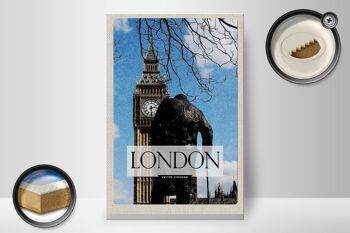 Panneau en bois voyage 20x30cm Londres UK destination de voyage Big Ben 2