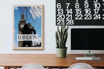 Panneau en bois voyage 20x30cm Londres UK destination de voyage Big Ben 3