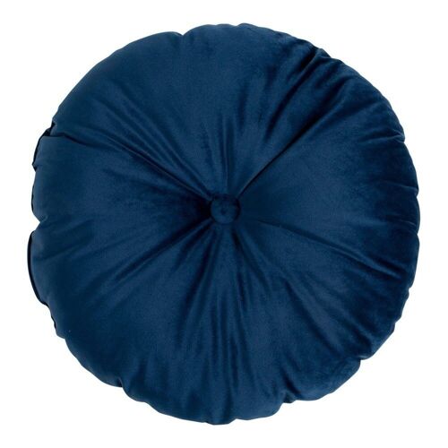 Luso Cushion - Round cushion in blue velvet Ø45cm