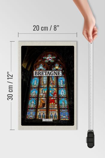 Panneau en bois voyage 20x30cm Bretagne France chapelle destination voyage 4