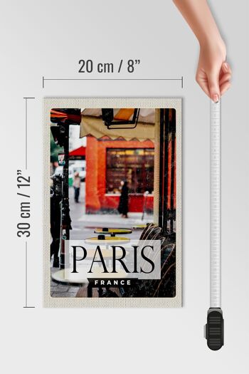 Panneau en bois voyage 20x30cm Paris France destination voyage café ville 4