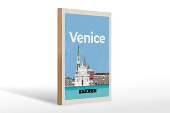Panneau en bois voyage 20x30cm Venise Italie vue photo cadeau 1