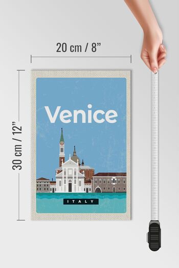 Panneau en bois voyage 20x30cm Venise Italie vue photo cadeau 4