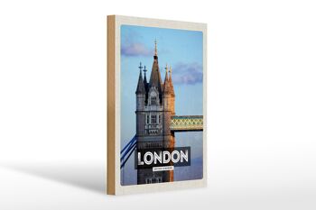 Panneau en bois voyage 20x30cm Londres UK architecture destination de voyage 1