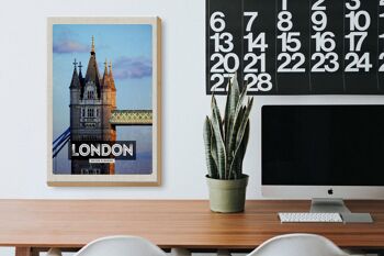 Panneau en bois voyage 20x30cm Londres UK architecture destination de voyage 3