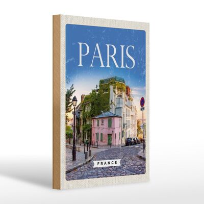 Panneau en bois voyage 20x30cm Paris France architecture vacances