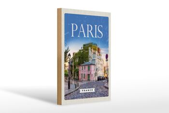 Panneau en bois voyage 20x30cm Paris France architecture vacances 1
