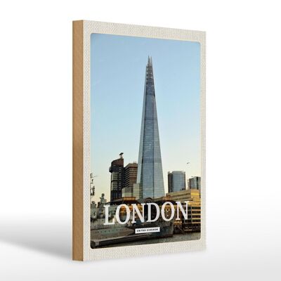 Panneau en bois voyage 20x30cm Londres ville Royaume-Uni