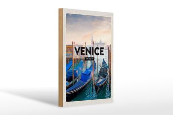 Panneau en bois voyage 20x30cm Venise Venise bateaux mer cadeau 1