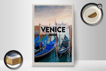 Panneau en bois voyage 20x30cm Venise Venise bateaux mer cadeau 2