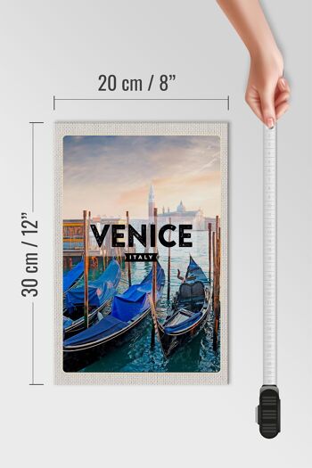 Panneau en bois voyage 20x30cm Venise Venise bateaux mer cadeau 4