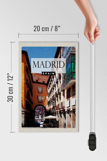 Panneau en bois voyage 20x30cm Madrid Espagne Architecture médiévale 4