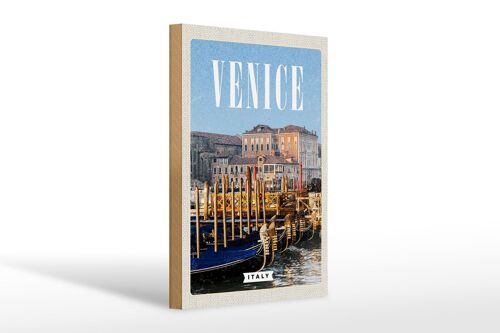 Holzschild Reise 20x30cm Venice Italy Venedig Italien Retro