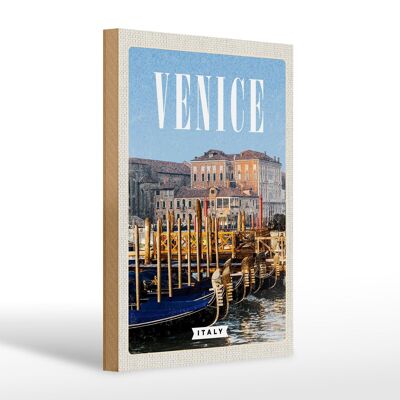 Holzschild Reise 20x30cm Venice Italy Venedig Italien Retro