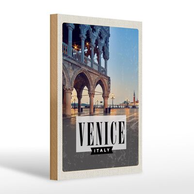 Cartello in legno da viaggio 20x30 cm Venezia Poster panorama di Venezia