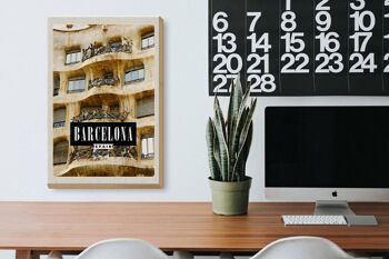 Panneau en bois voyage 20x30cm Barcelone Espagne architecture vacances 3