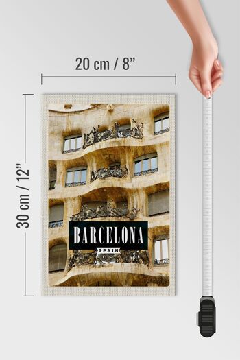 Panneau en bois voyage 20x30cm Barcelone Espagne architecture vacances 4