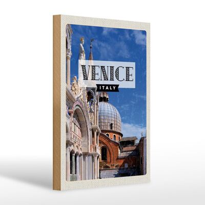 Wooden sign travel 20x30cm Venice Italy architecture