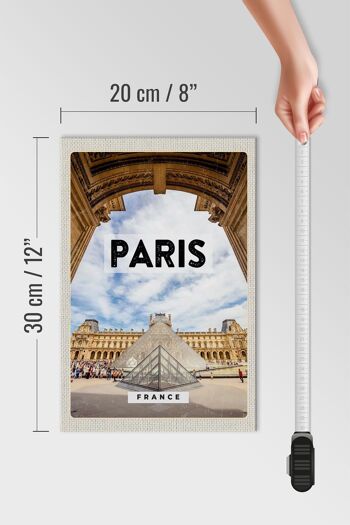 Panneau en bois voyage 20x30cm Paris France Louvre 4
