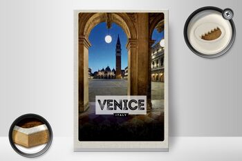 Panneau en bois voyage 20x30cm Venise Italie architecture nocturne 2