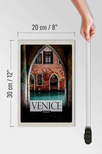 Panneau en bois voyage 20x30cm Venise Italie panorama fluvial 4