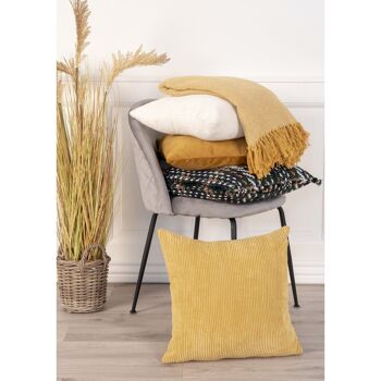 Coussin Lido - Coussin en velours jaune HN1004 2