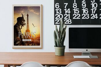 Panneau en bois voyage 20x30cm Paris France vacances architecture 3