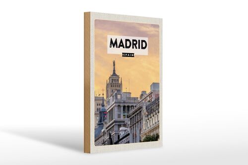 Holzschild Reise 20x30cm Madrid Spanien kurz Trip