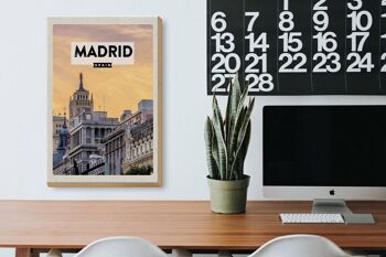 Panneau en bois voyage 20x30cm Madrid Espagne court voyage 3