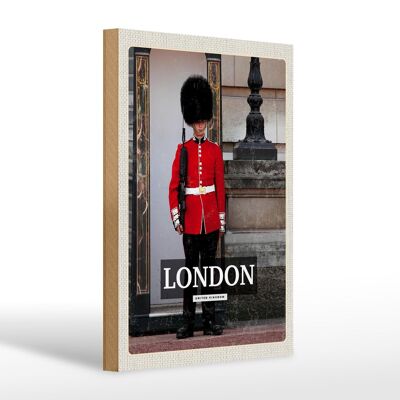 Wooden sign travel 20x30cm London security guard Buckingham Palace