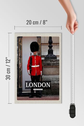 Panneau en bois voyage 20x30cm garde de sécurité Londres Buckingham Palace 4