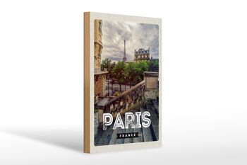 Panneau en bois voyage 20x30cm Paris France Tour Eiffel panneau escalier 1