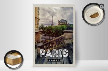 Panneau en bois voyage 20x30cm Paris France Tour Eiffel panneau escalier 2
