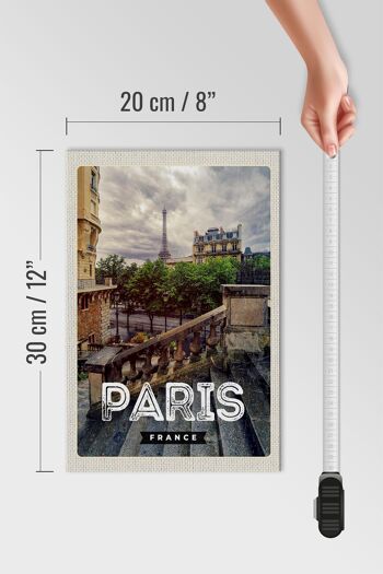 Panneau en bois voyage 20x30cm Paris France Tour Eiffel panneau escalier 4