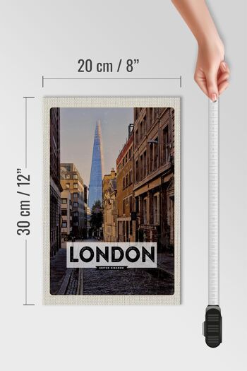 Panneau en bois voyage 20x30cm Londres UK centre ville voyage destination voyage 4