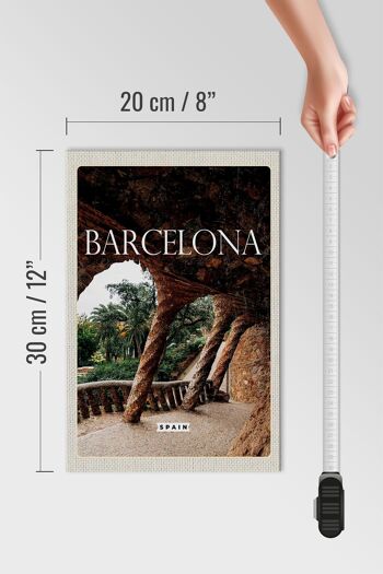 Panneau en bois voyage 20x30cm Parc Naturel de Barcelone Espagne 4