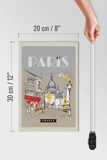 Panneau en bois voyage 20x30cm Paris France tableau ville 4