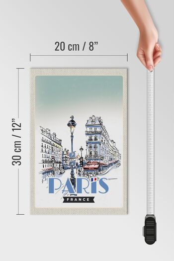 Panneau en bois voyage 20x30cm Paris France tableau d'art ville 4