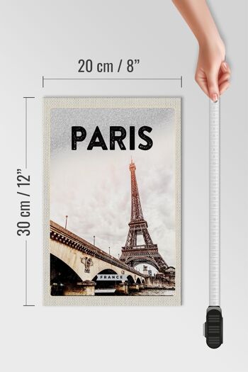 Panneau en bois voyage 20x30cm Paris France Tour Eiffel cadeau 4