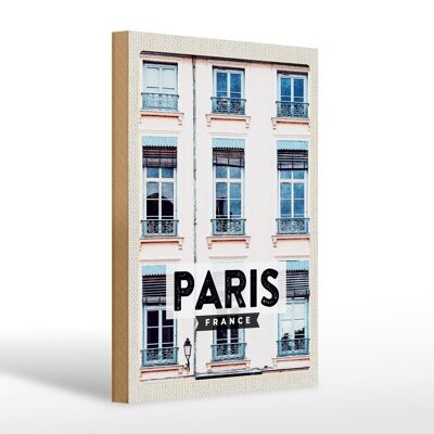 Panneau en bois voyage 20x30cm Paris France architecture ville