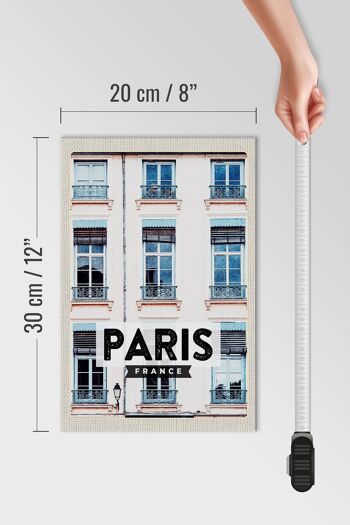 Panneau en bois voyage 20x30cm Paris France architecture ville 4