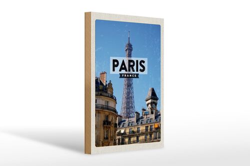 Holzschild Reise 20x30cm Paris Europa Eiffelturm