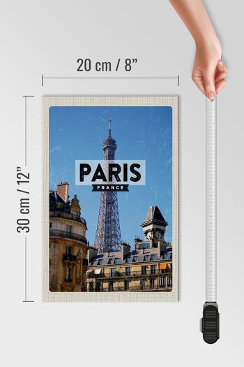Panneau en bois voyage 20x30cm Paris Europe Tour Eiffel 4