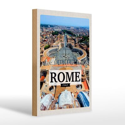 Cartello in legno da viaggio 20x30cm Roma Italia Piazza San Pietro Vaticano