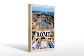 Panneau en bois voyage 20x30cm Rome Italie Place Saint-Pierre Vatican 1