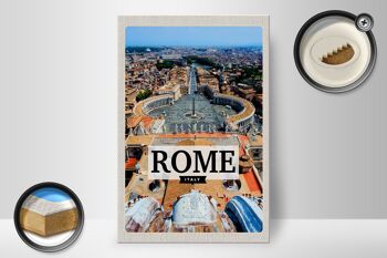 Panneau en bois voyage 20x30cm Rome Italie Place Saint-Pierre Vatican 2