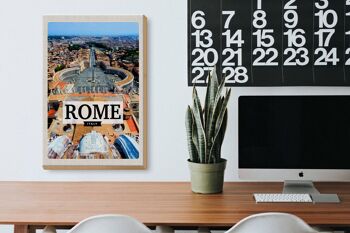 Panneau en bois voyage 20x30cm Rome Italie Place Saint-Pierre Vatican 3