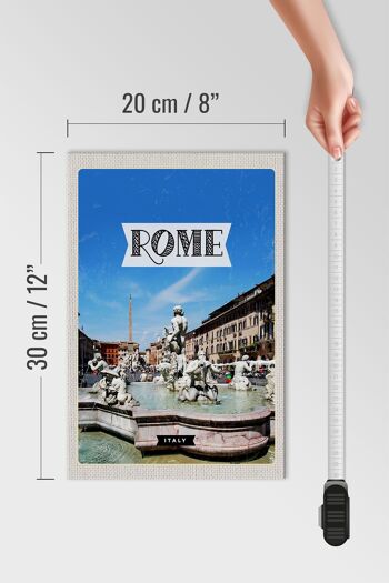 Panneau en bois voyage 20x30cm Rome Italie fontaine sculpture vacances 4