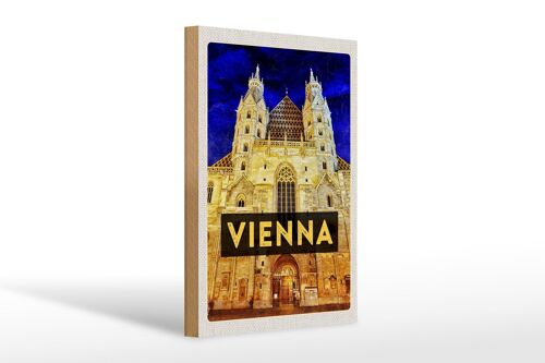 Holzschild Reise 20x30cm Wien Österreich Stephansdom